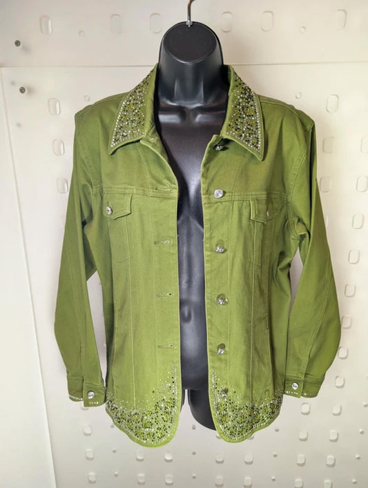 Quacker Factory Embellished Rhinestone Jacket Size S