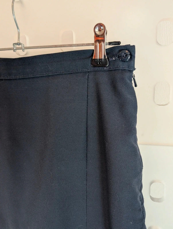 Vintage St Michael Navy Pleated Skirt 25" Waist Made in UK