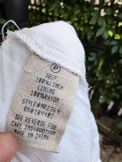 Moon River Linen Blend Embroidered Jumpsuit White Small