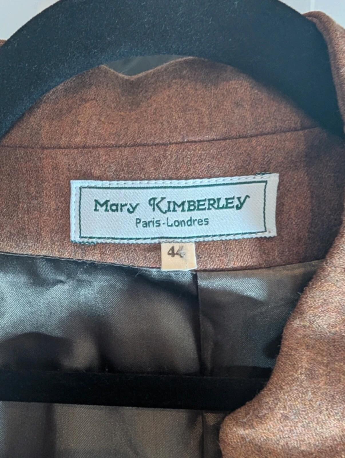 Mary Kimberley Wool Embroidered Jacket Tan Brown EU44