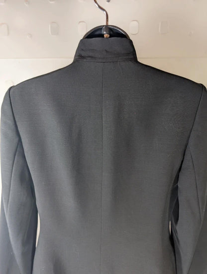 Jaeger Tailored Stand Collar Jacket UK8 Wool Blend