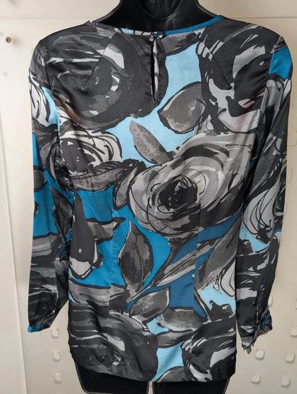 Pendleton 100% Silk Rose Print Blouse UK6