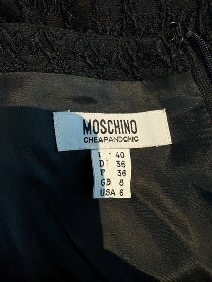 Moschino Cheap & Chic Textured Little Black Dress – UK 8