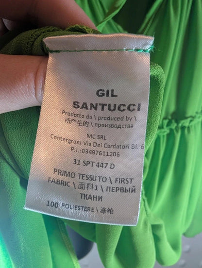 Gil Santucci Layered Blouse Vibrant Green Small