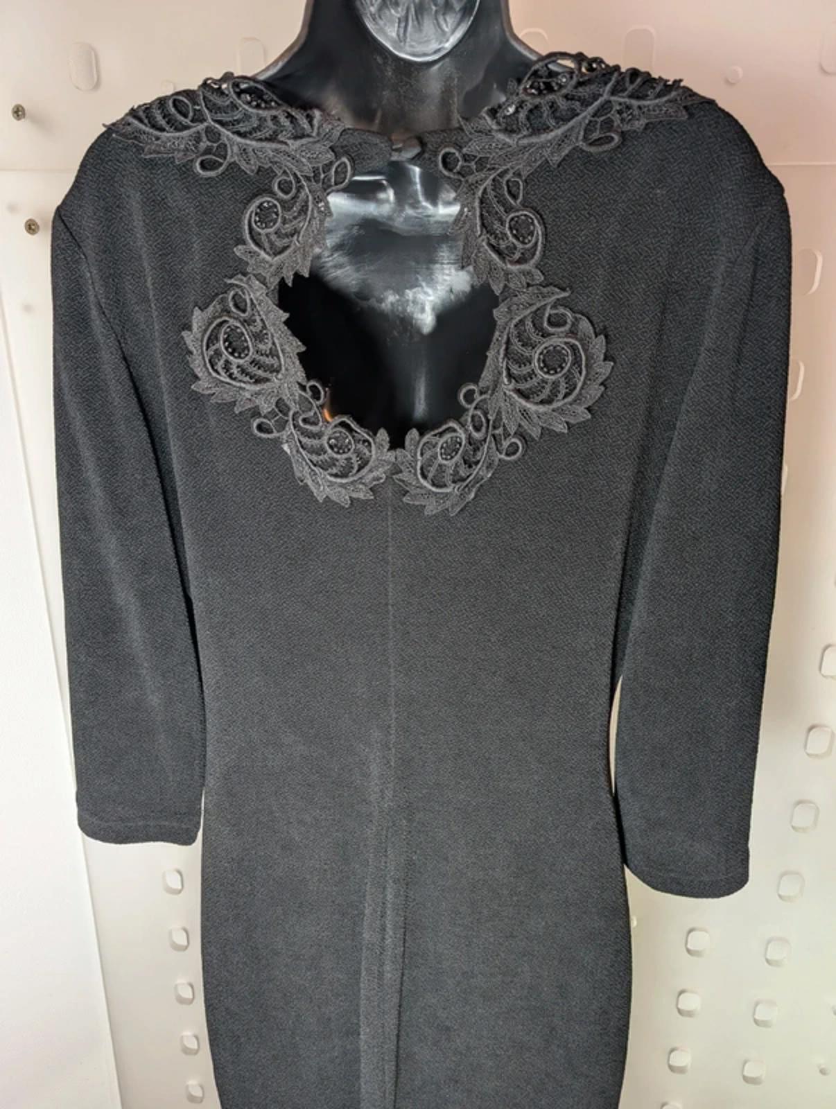 Joseph Ribkoff Black Dress Lace Neckline Occasion UK 14