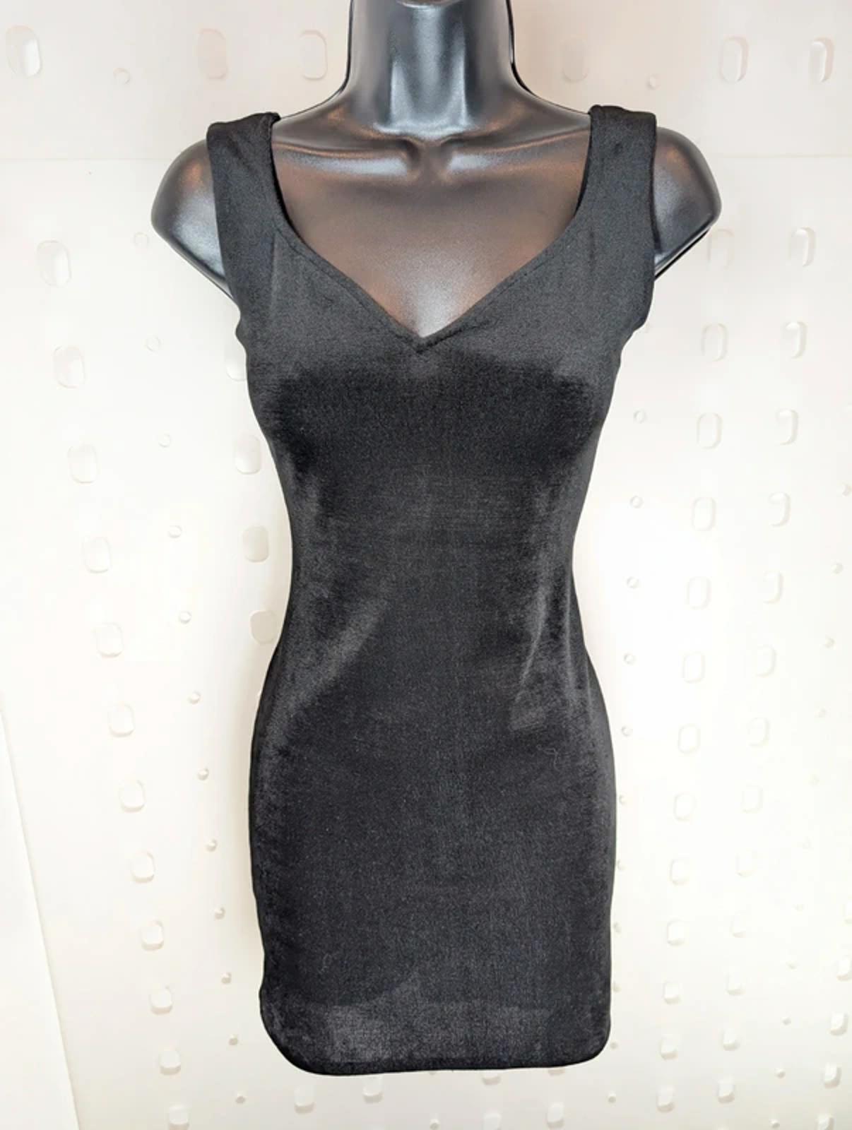 Vintage Dorothy Perkins Black Mini Dress Sweetheart Neckline UK 10