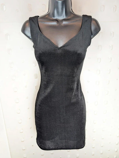 Vintage Dorothy Perkins Black Mini Dress Sweetheart Neckline UK 10