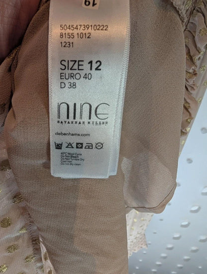 Nine by Savannah Miller Sheer Metallic Dot Blouse UK12