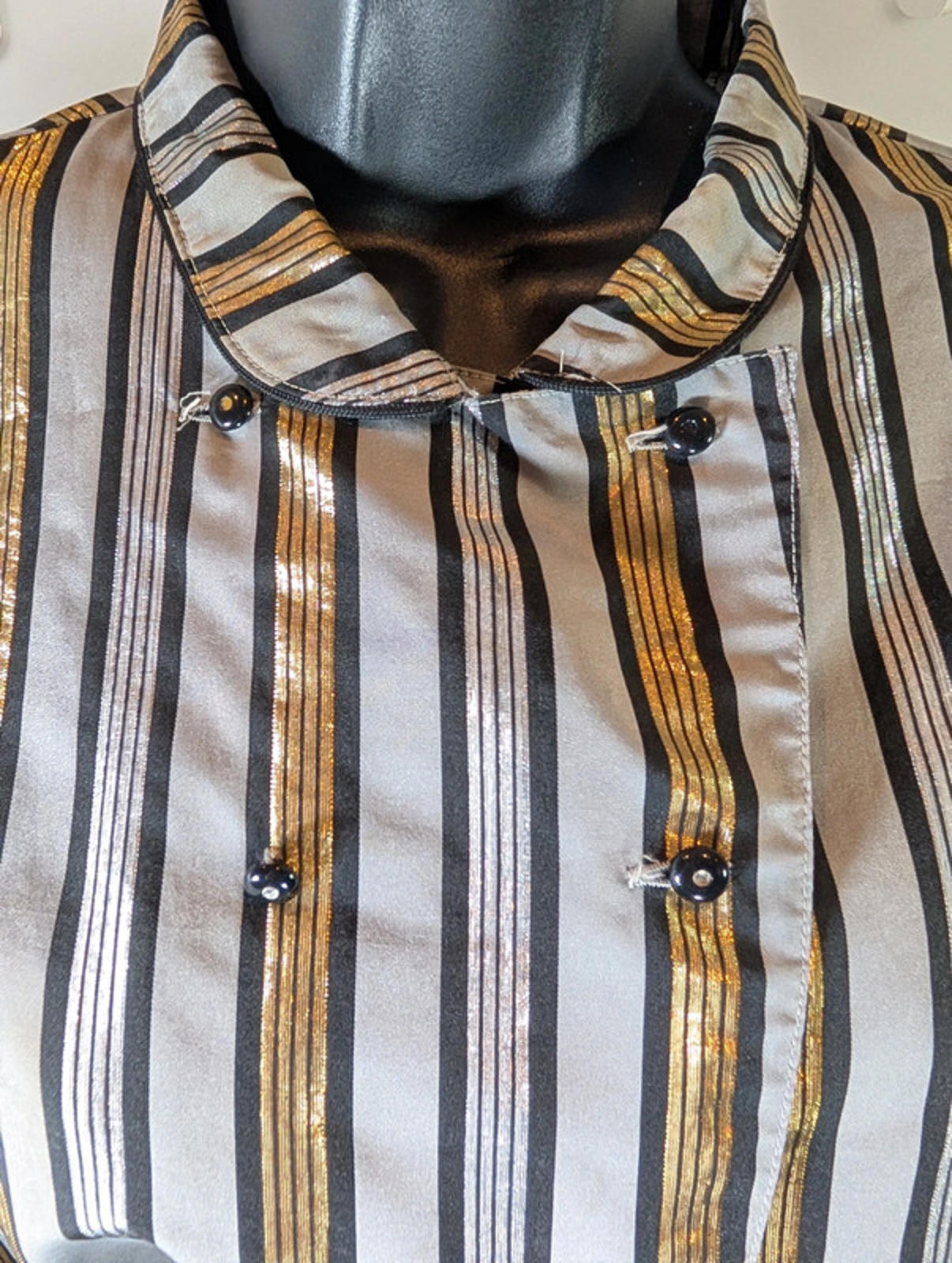 Vintage 1980s Metallic Statement Blouse with Dramatic Sleeves – UK 12