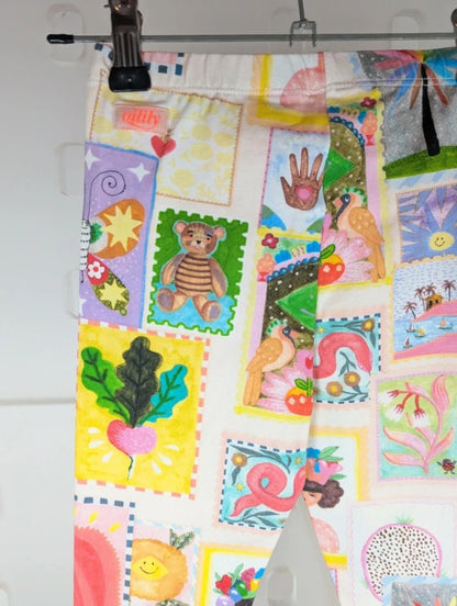 Oilily Peppy Postcard Print Leggings Age 5 110cm BNWT