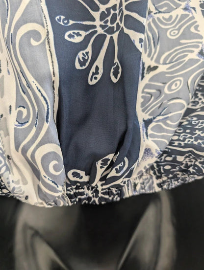 Vintage Upcycled Cropped Shirt Navy White UK8/10
