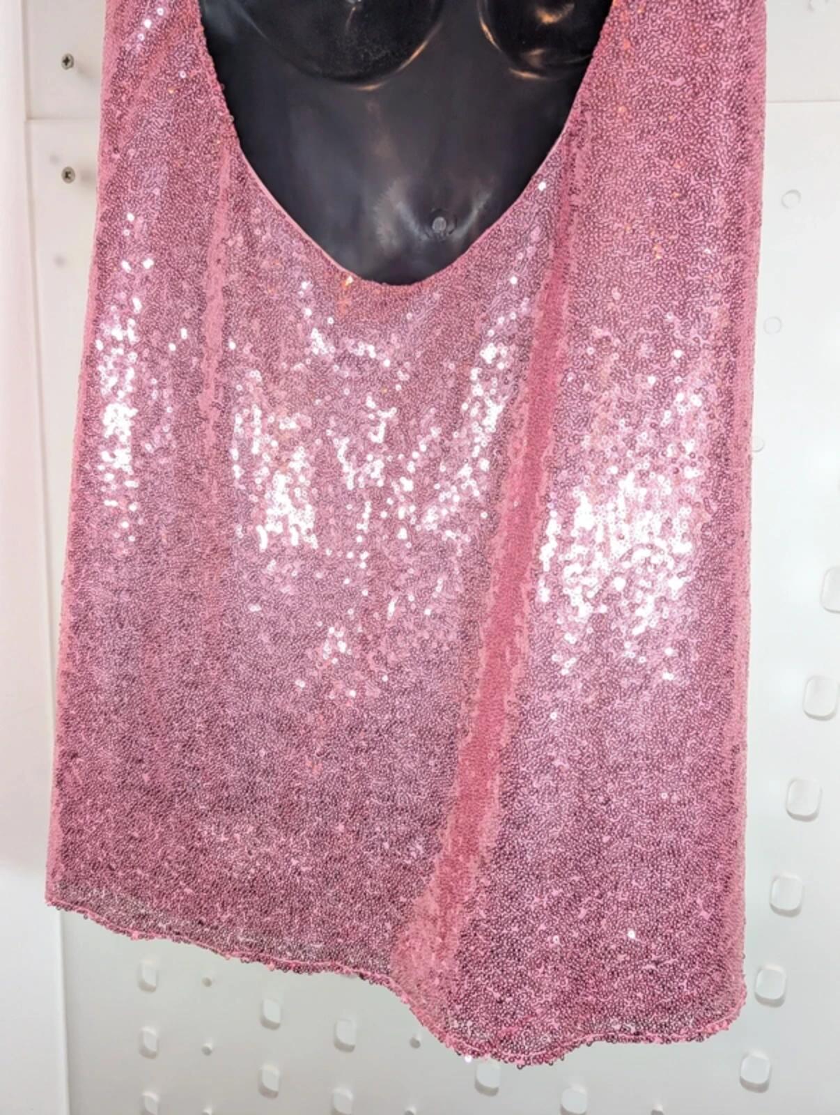 Pea Street Handmade Sequin Swing Dress Baby Pink Medium