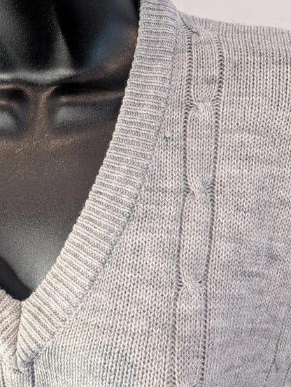 Ryan Keith Grey Cable Knit Sweater Vest – Size L