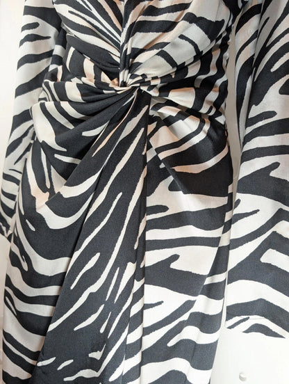Oui zebra print twist-front dress – UK 16