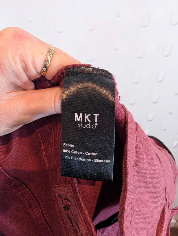 MKT Studio Parno Burgundy Skinny Jeans Size 27 NWT
