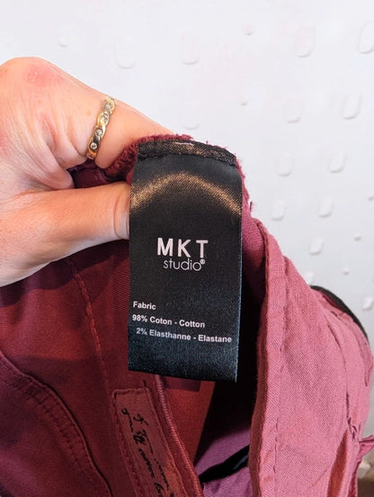 MKT Studio Parno Burgundy Skinny Jeans Size 27 NWT