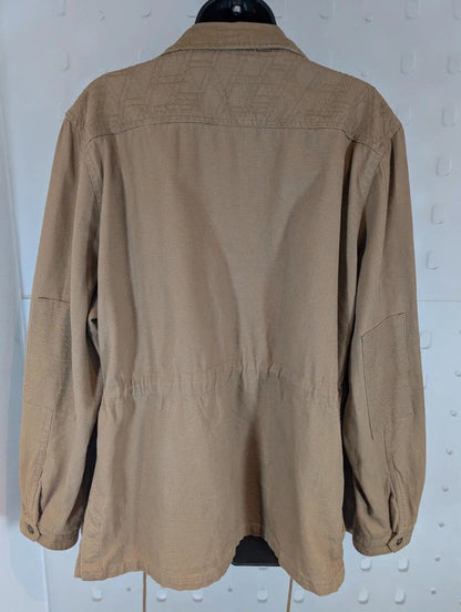 Violeta by Mango Khaki Embroidered Utility Jacket XL UK18/20