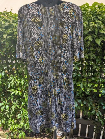 & Other Stories Snake Print Dress Green Blue EU38