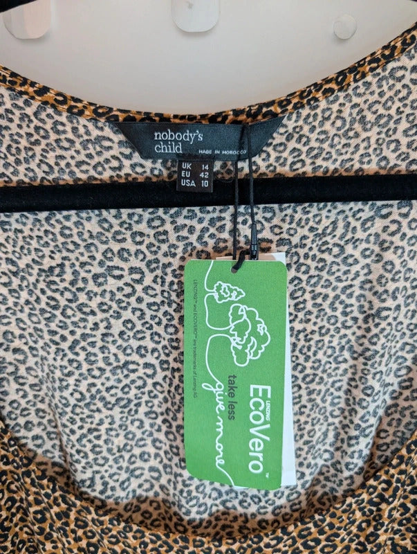 Nobody's Child Leopard Print Maxi Dress NWT UK14