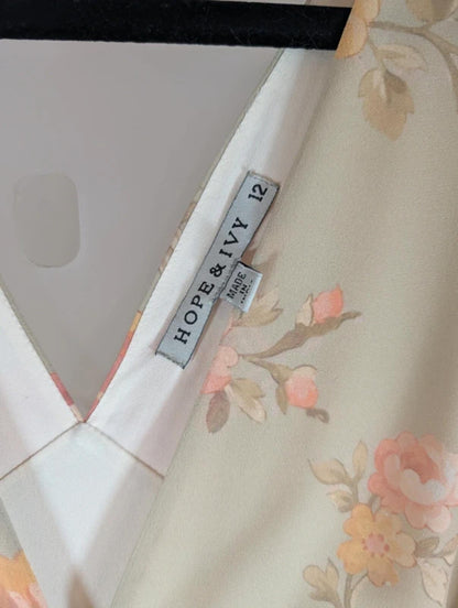 Hope & Ivy Tall Floral Maxi Dress Mint Green Size 12 Long 62"