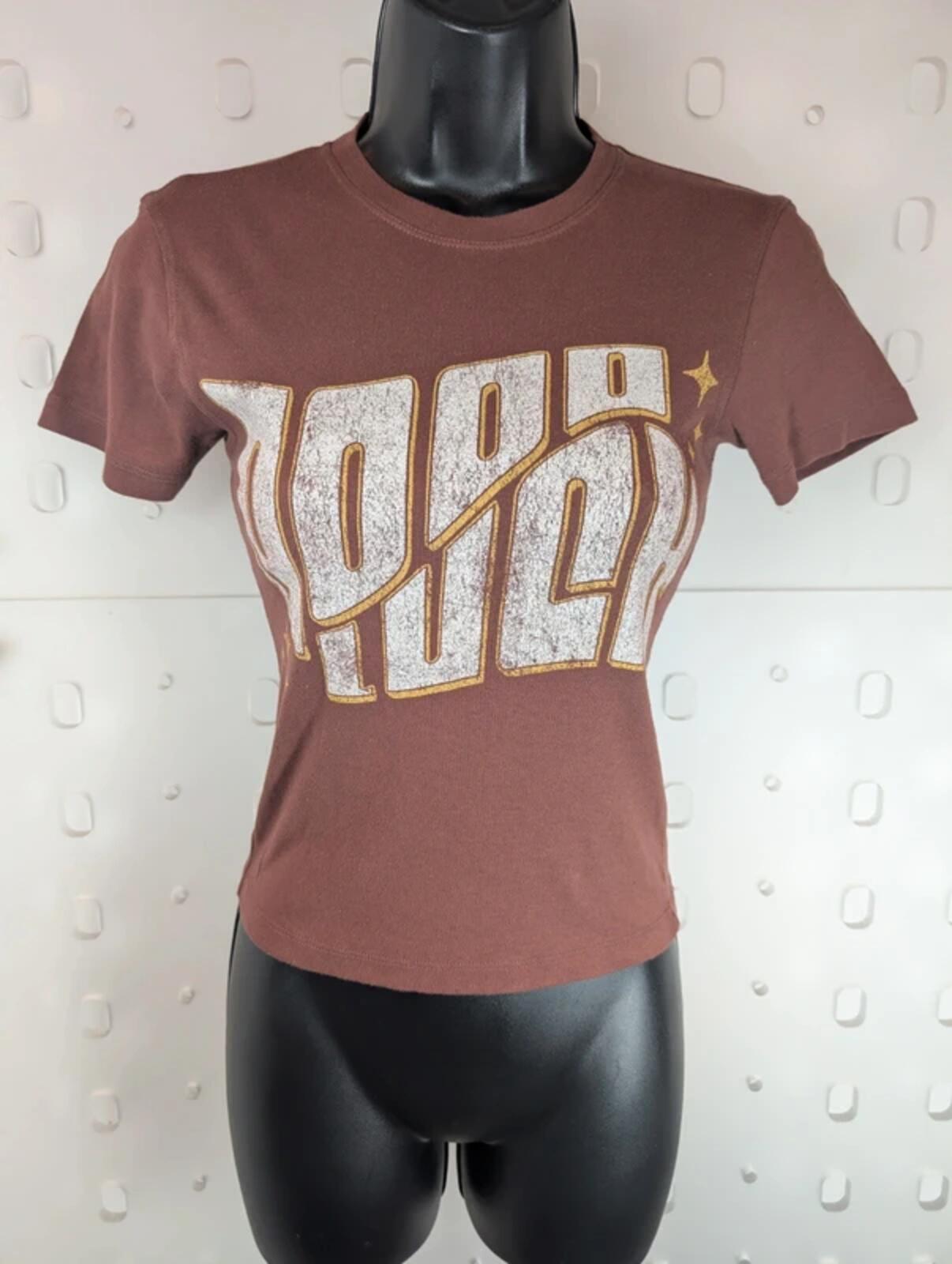 Urban Outfitters Good Luck Graphic T-Shirt Brown XS