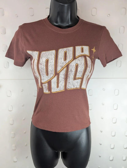 Urban Outfitters Good Luck Graphic T-Shirt Brown XS