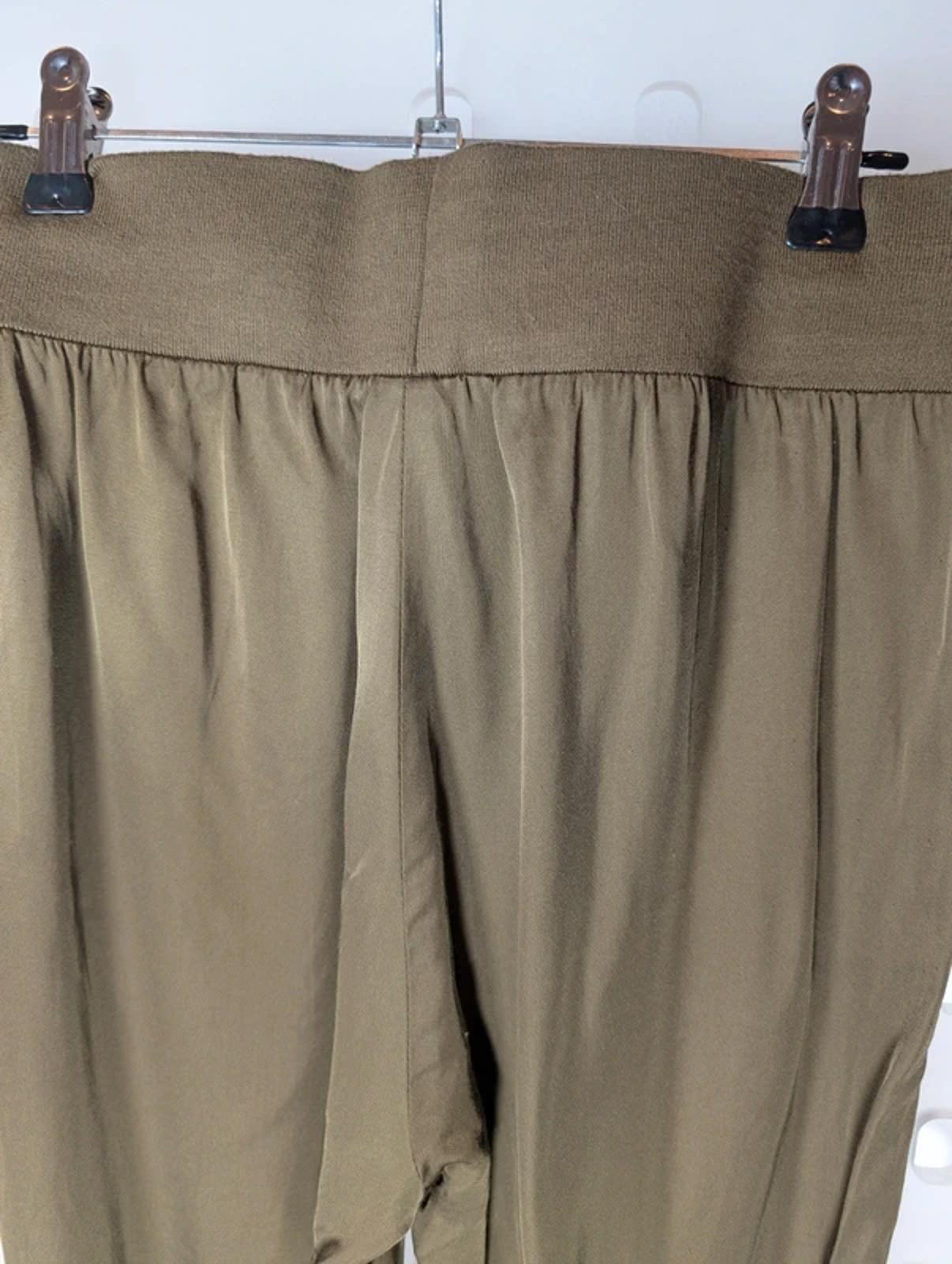 Nu Denmark Khaki Satin Cargo Joggers UK S