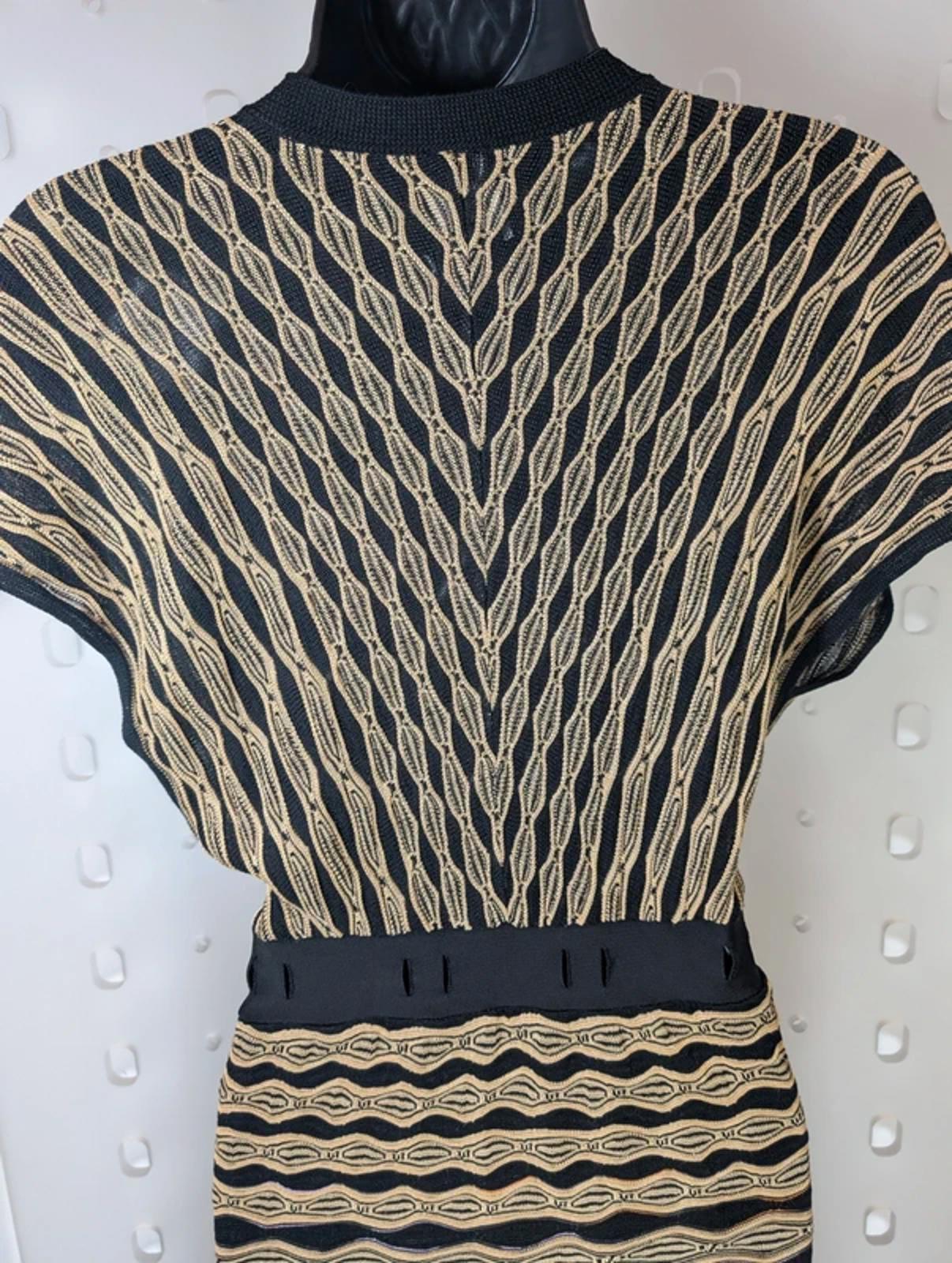 Missoni Vintage Knit Dress UK10 Made in Italy Cut-Out Waist