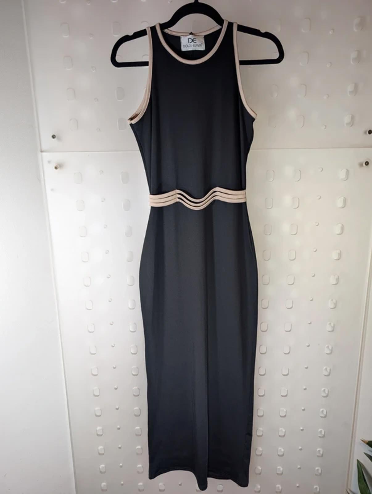 Vintage 90s Dolce Elavir Sporty Stretch Maxi Dress S/M