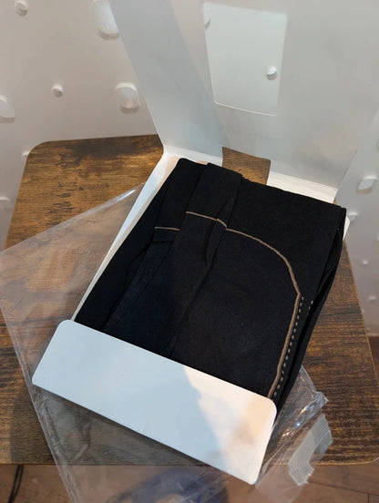 Max Mara Rialto Black Chain Back Seam Tights Small 60 Denier Made in Italy