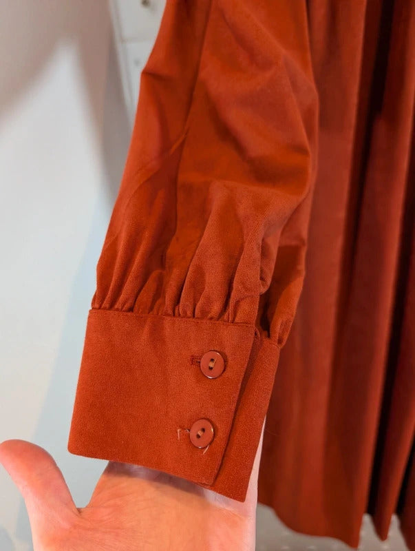 Vintage 1970s/80s Jean Bailly Paris Rust Shirt Dress Made in France