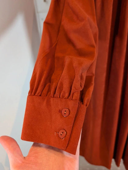 Vintage 1970s/80s Jean Bailly Paris Rust Shirt Dress Made in France