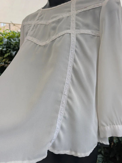 Elodie Lace Blouse Cream Small
