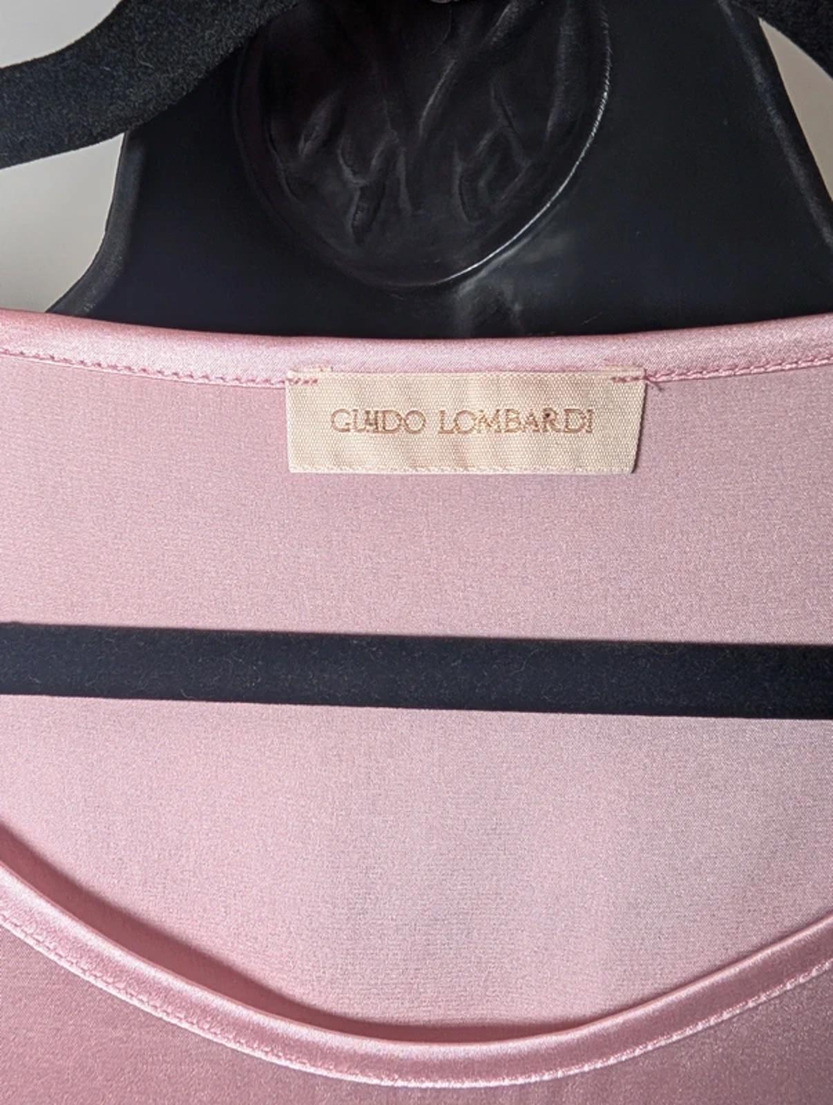 Guido Lombardi Silk Blend Rose Pink Top French Seam Scoop Neck Size L