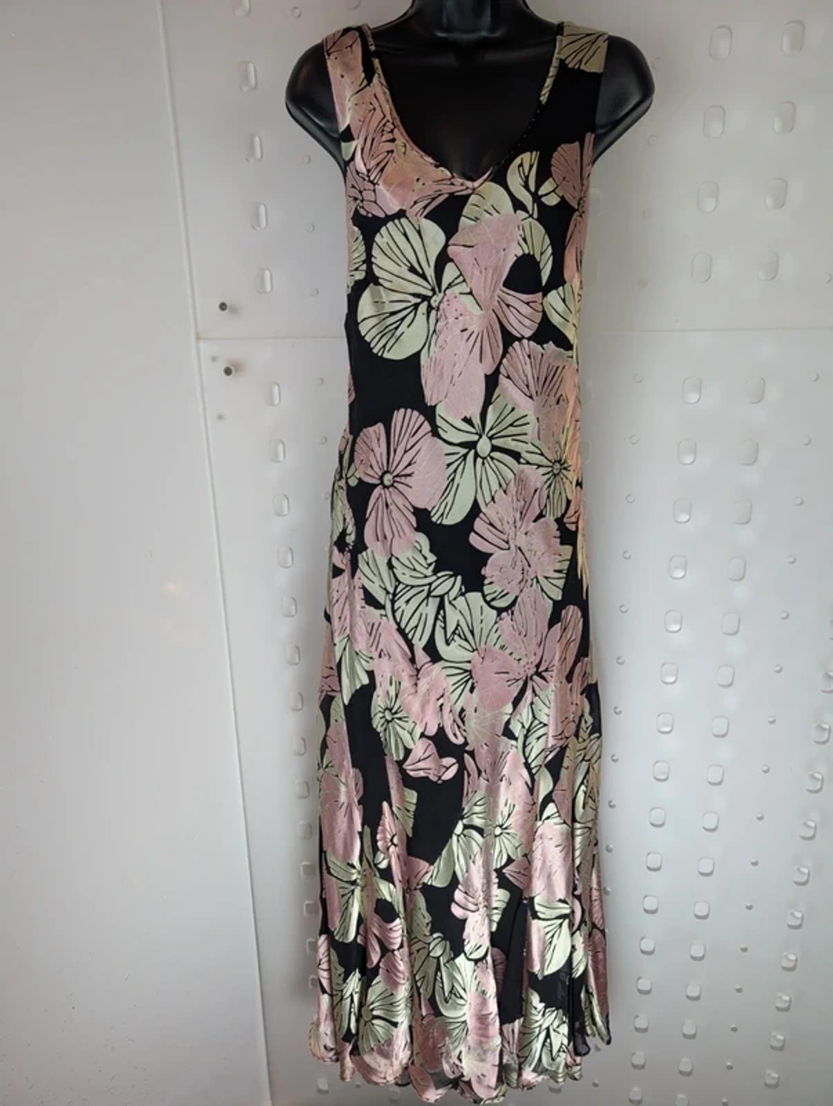 Vintage Windsmoor Silk Blend Bias Cut Maxi Dress UK 10