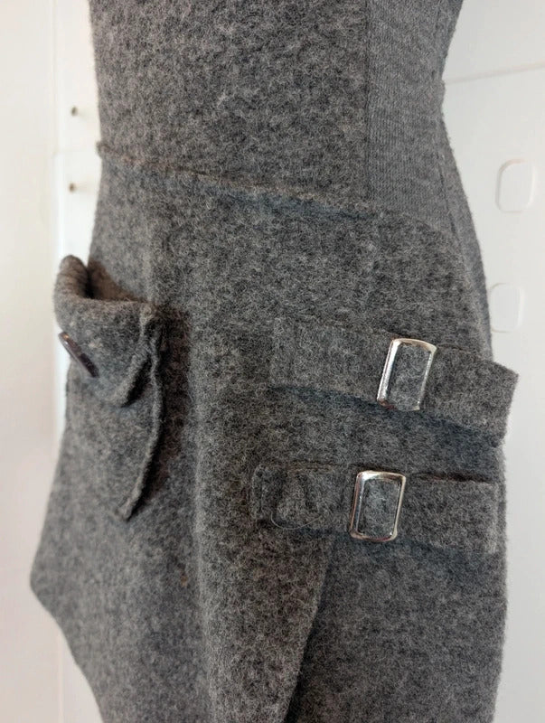 Joe Browns Grey Wool Blend Mini Pinafore Dress UK10 Made in Italy