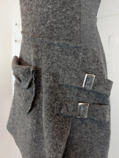 Joe Browns Grey Wool Blend Mini Pinafore Dress UK10 Made in Italy