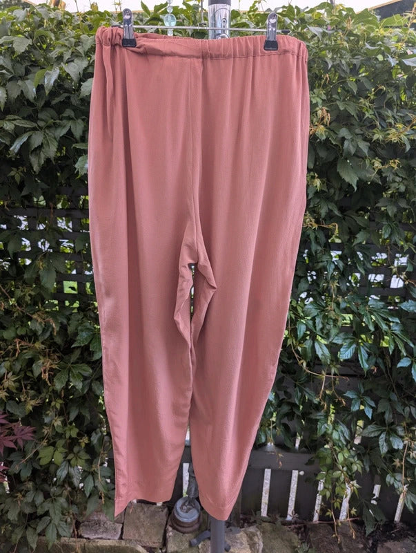 Next Directory Vintage Silk Trousers Terracotta UK8 Petite