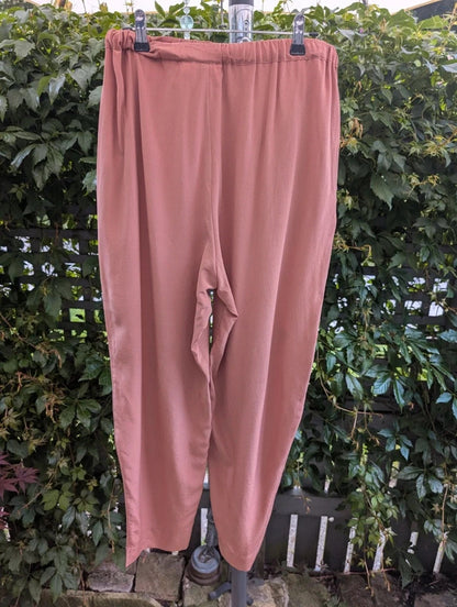 Next Directory Vintage Silk Trousers Terracotta UK8 Petite