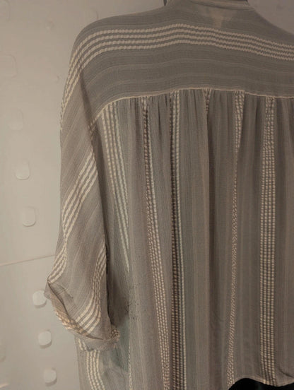 MaxMara Pure Silk Striped Blouse – Made in Italy – Size 12 (IT 44)