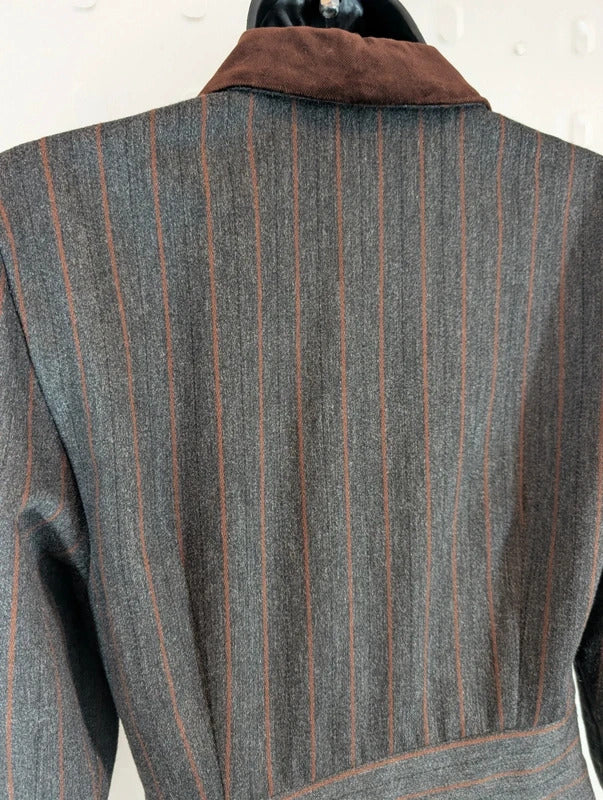 Vintage Natascia Charcoal Brown Velvet Heritage Dress
