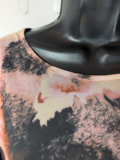 Saint Tropez Cana Mesh Peplum Blouse Print XXL