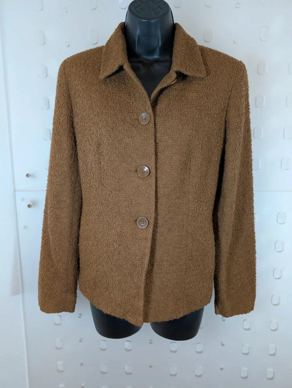 Vintage Josephine Chaus Petite Bouclé Boxy Jacket Size 10