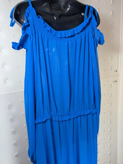 Studio by Preen Cobalt Blue Asymmetric Midi Dress UK 16 NWT RRP £69