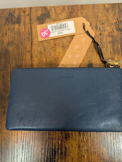 Nooki London Zaire Leather Wallet Purse Navy NWT