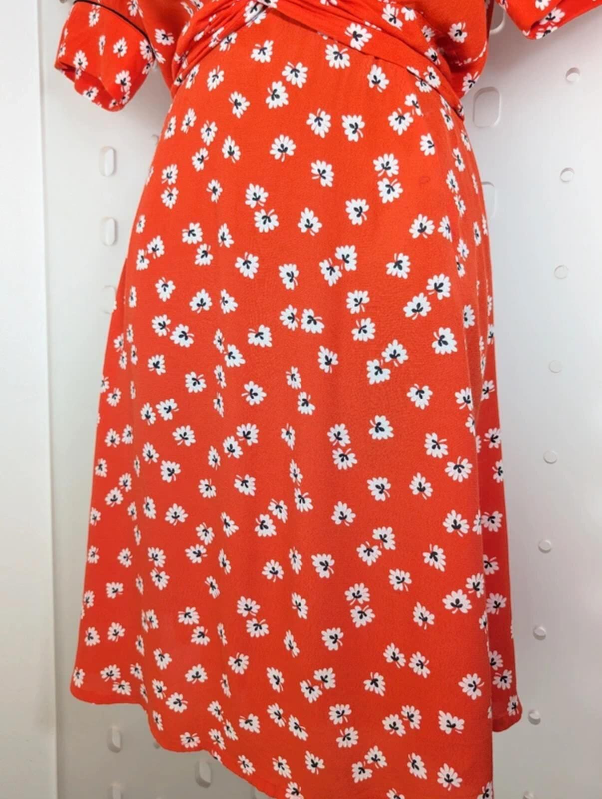 Ganni “Silvery Crepe” knot front skater dress size 38 Medium