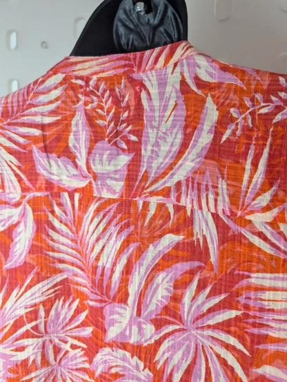 Lolly's Laundry Tropical Shirt Size M - Orange Palm Print