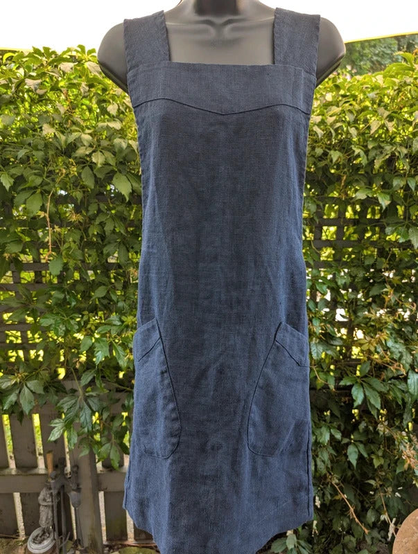 Vintage Toast Open Back Pinafore Layer Navy Blue