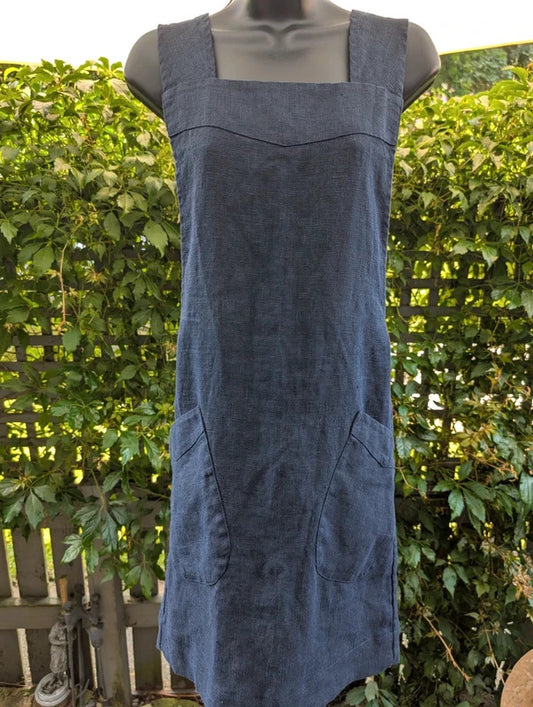 Vintage Toast Open Back Pinafore Layer Navy Blue