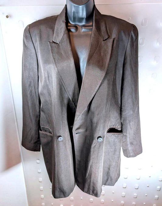 Vintage Umberto Ginocchietti Silk Linen Blazer – IT 42 (UK 10) | Made in Italy
